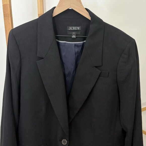 J.Crew Willa Italian City Wool Blazer Jacket Plus Size 20 Black BK020 - Picture 3 of 13